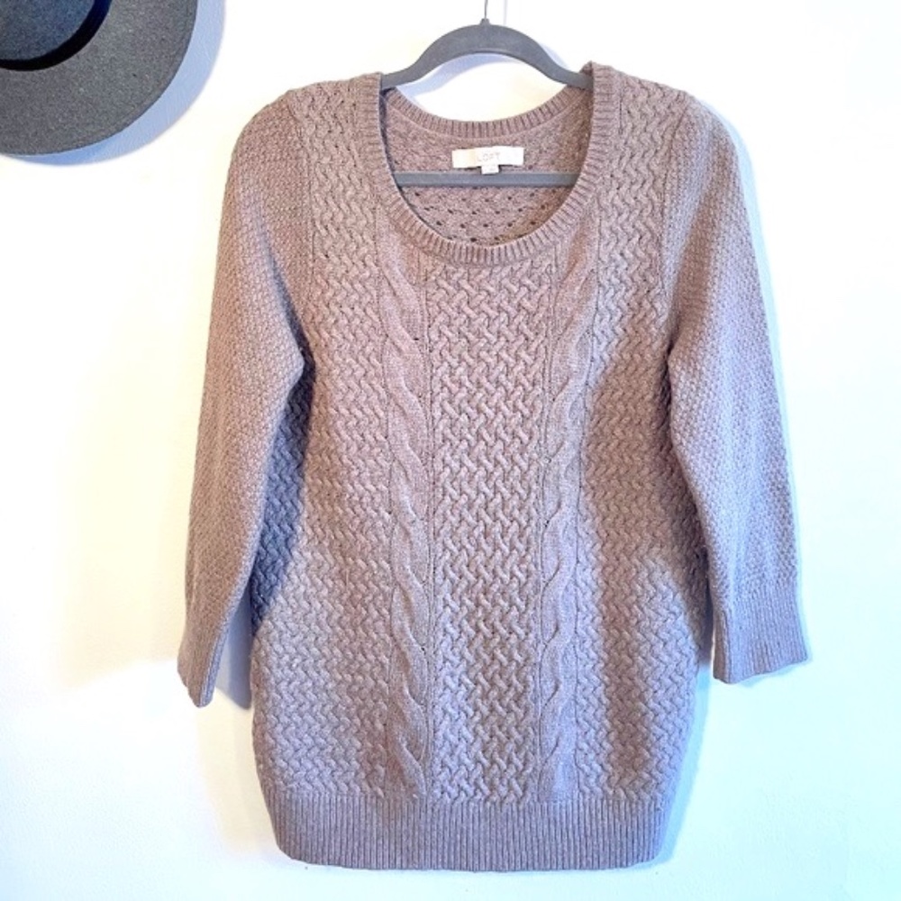 Ann Taylor Tan Mix-Wool Sweater